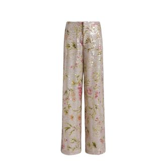 Alberta Ferretti Sequined Wide Trousers - female - Alberta Ferretti - Wide Trousers - Multicolor - M - Trousers