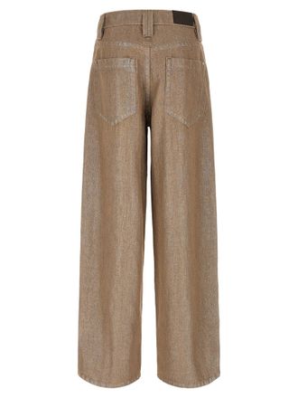 Brunello Cucinelli Baggy Wide-Leg Jeans - Beige