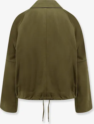 Closed Womens Jacket With Logo Embroidery Green Cotton