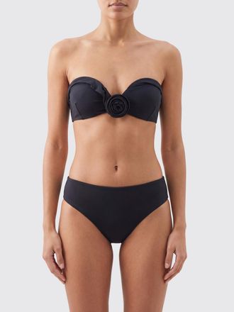 Magda Butrym Top bikini a cuore con spalle scoperte e applicazione floreale