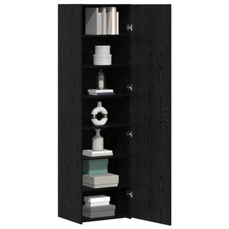 Berkfield Home Highboard Black Oak 50x42.5x185 cm Engineered Wood