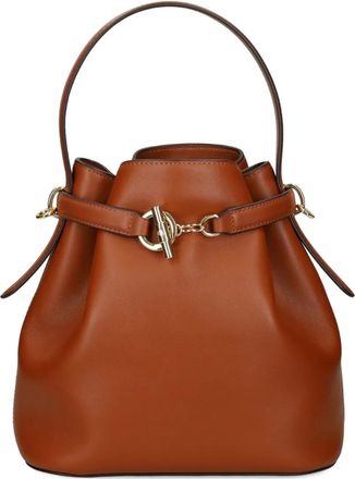 Lauren Ralph Lauren top-handle leather bucket bag - women - Calf Leather/Polyester - OS - Brown