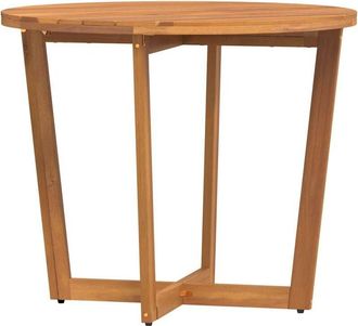 vidaXL Garden Dining Table Round Ø90x75 cm Solid Wood Acacia Vidaxl