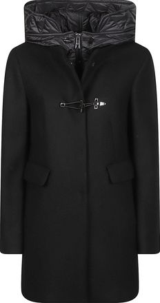 Fay Toggle Double Breasted Front Nylon Wool-Blend Coat
