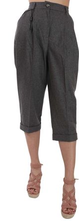 Dolce & Gabbana Wool Cropped Trouser Pleated Womens Pant