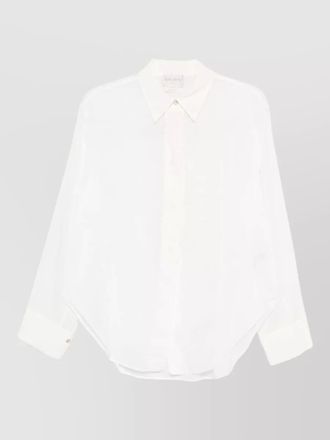 Forte_Forte sheer long sleeve shirt point collar