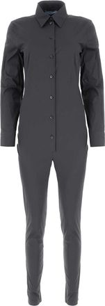 Prada Graphite Stretch Poplin Jumpsuit