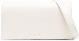 Jil Sander logo-stamp leather shoulder bag - women - Calf Leather/Sheepskin - One Size - Neutrals