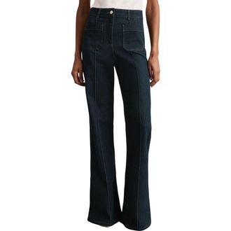 Reiss Sakura Flare Jeans in Dark Blue at Nordstrom, Size 25