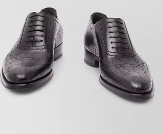 Gucci leather lace up derby shoes
