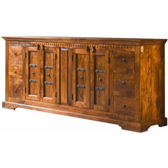 Massivmoebel24 credenza in legno di Acacia 212x50x92 miele dorato laccato OXFORD 0414