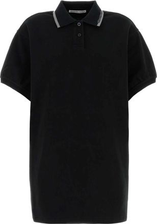 Alexander Wang Relaxed Polo Katoenen Minijurk - Dames - Polos - Zwart - S - Katoen - Tops