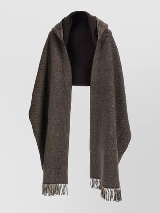 Brunello Cucinelli cashmere reversible hooded scarf