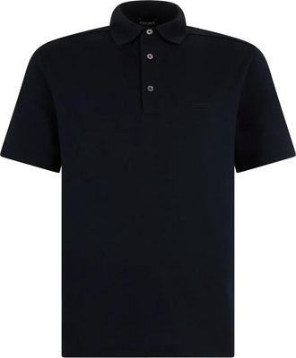 Ermenegildo Zegna Polo Shirt - Heren - Polos - Zwart - M - Katoen - Tops