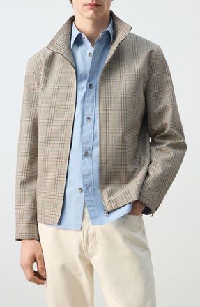 Mango Prince of Whales Jacket in Grey at Nordstrom, Size X-Large