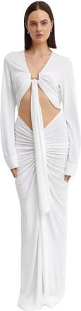 CHRISTOPHER ESBER Kwarts Kristal Maxi Jurk - Dames - Feestkleedjes - Wit - M - Kleedjes