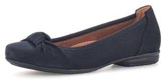 Gabor Ballerina GABOR FLORENZ, Damen, Gr. 35, blau (nachtblau, dunkelblau), Nubukleder, unifarben, Schuhe Ballerina, Business Schuhe, Slipper mit modischem 