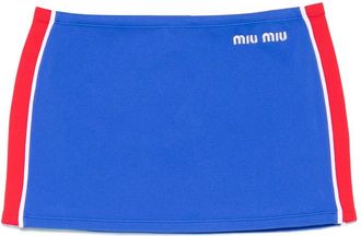 Miu Miu Logo Stripe Mini Skirt