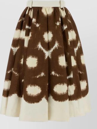 Prada printed cotton skirt high waist pleated