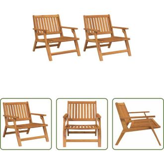 vidaXL vidaXL Tavolo da giardino - Panca Relax 2 pcs Marrone Legno di Acacia Massello