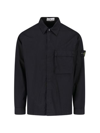 Stone Island Camicia Bottoni In Cotone