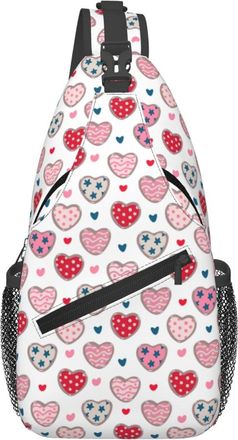 Generic Stars Waves Stripes Dots Heart LoverS Day Cross Body Bag Trendy Crossbody Bag Anti Theft Backpack For Casual Women Shopping