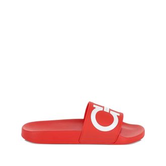 Ferragamo Logo-Embellished Slide - Red