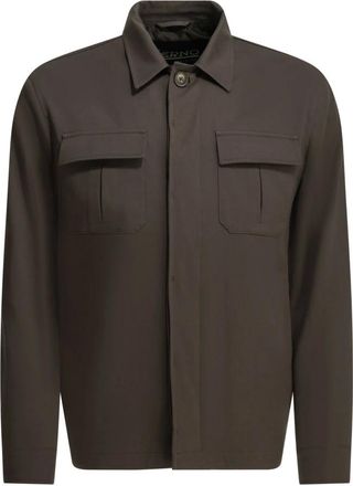 Herno Katoenen overshirt-jas - Heren - Jassen - Bruin - Maat: 2XL Katoen