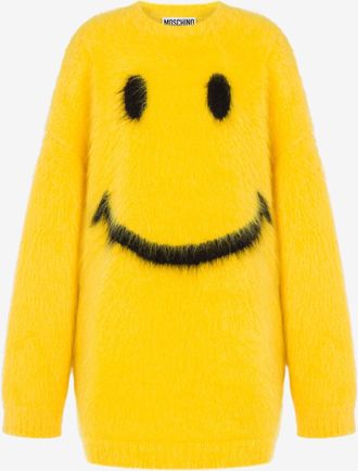 Moschino Abito in mohair garzato Smiley - Giallo