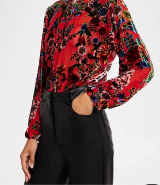 Johnny Was Yoella Burnout Tunic In Red