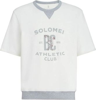 Brunello Cucinelli T-shirt met Print - Heren - T-shirts - Wit - S - Katoen - Tops