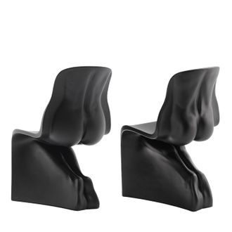 CASAMANIA Him and Her Set of 2 Matte Black Chairs by Fabio Novembre