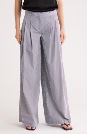 TWP Didi Stripe Wide Leg Pants in Midnight /White at Nordstrom Rack, Size 10