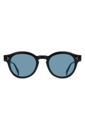 Raen Optics Zelti 49mm Small Round Sunglasses in Recycled Black/Blue at Nordstrom