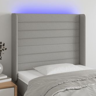 vidaXL Cabecero Con Led De Tela Gris Claro 93x16x118/128 Cm Vidaxl