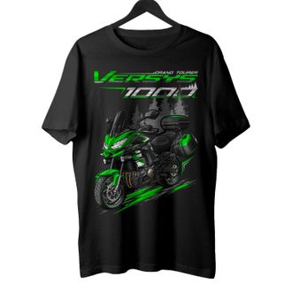 Generic Biker T-Shirt for Versys 1000 Grand (2015-2018) Fans, 100% Cotton, Classic Fit, Motorcycle-Inspired Design, Black - 2018 Se Candy Lime Green & Black, 