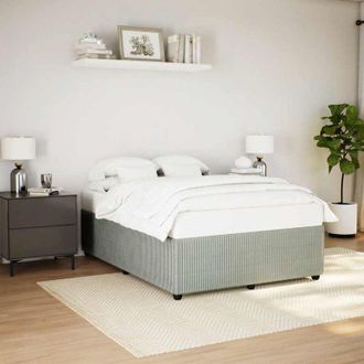 vidaXL Vidaxl - Estructura De Cama Sin Colch&oacute;n Terciopelo Gris Claro 140x190 Cm