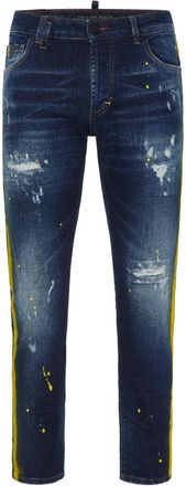 Philipp Plein 5-Pocket Skinny Jeans - Heren - Slim Fit Jeans - Blauw - W30 - Katoen - Jeans
