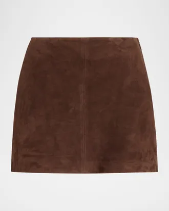 Arma Melody A-Line Suede Mini Skirt