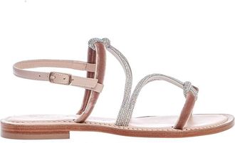 Paola Fiorenza Ss 2317 Flat Sandal - Dames - Sandalen - Roze - 40 EU - Leer - Schoenen