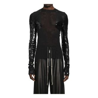 Rick Owens Long Sleeve Tops, male, Black, Size: L Dennis T