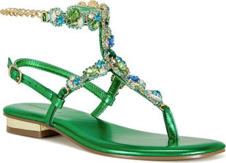 Azalea Wang Piera Ankle Strap Sandal in Green at Nordstrom, Size 10