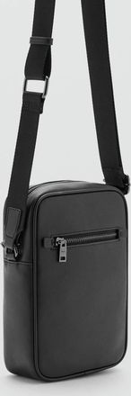 Mango Borsa pelle zip nero - Uomo - Taglia unica - MANGO MAN