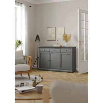 Dmora Dmora - Aparador Asola, Buf&eacute; De Sal&oacute;n, Aparador De Sal&oacute;n, Despensa De Cocina, 144x46 H92 Cm, Gris