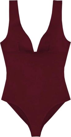 MC2 Saint Barth Deep V-Neck One-Piece Swimsuit with High-Cut Leg