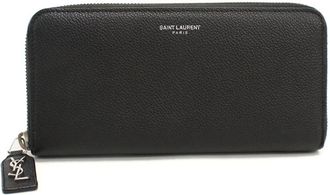 Saint Laurent Black Leather Long Wallet (Bi-Fold) (Pre-Owned)