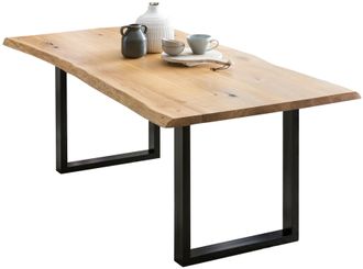 Salesfever Esstisch »Design-Speisetisch für stilvolles Ambiente« UV-lackierte Eichenholz-Tischplatte, 40mm