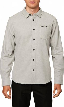 O'Neill Redmond Solid Stretch Flannel Shirt In Light Grey