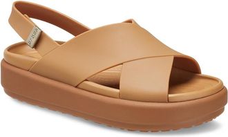 Crocs Brooklyn Luxe Cross Strap Womens Shoes Tan/Tan : 10 M