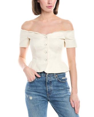 Saloni Saloni Linen & Silk-Blend Top